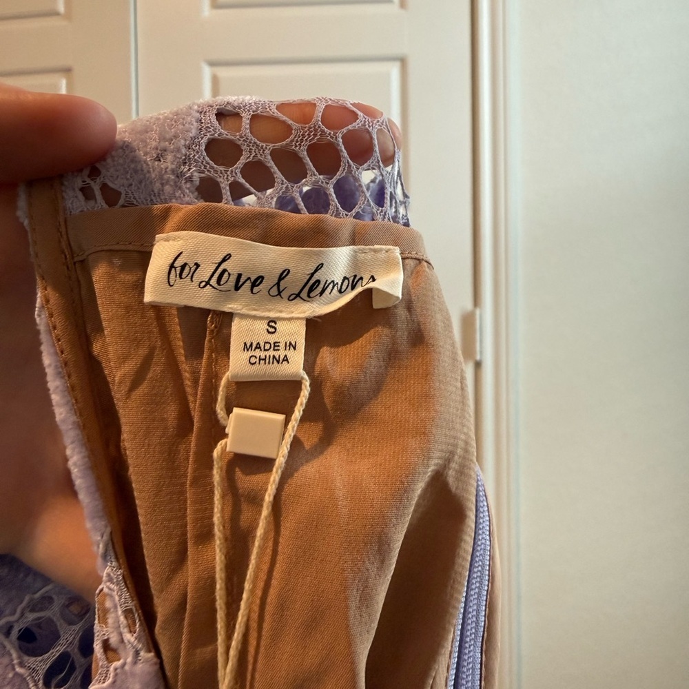 For Love And Lemons Rosemary Lavender Lace Mini Dress Small NWT - Picture 3 of 4